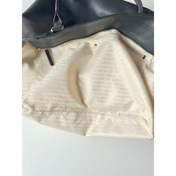 KATE SPADE Francis Renny Drive Black Leather Bow Tote Bag Purse - Picture 13 of 16